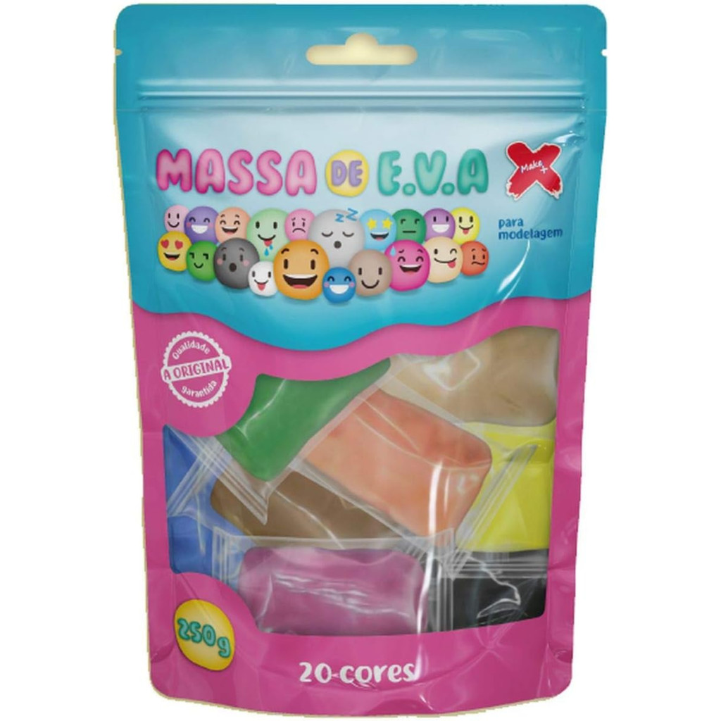 Massa EVA 250g Colorida - 1 Pacote com 20 Cores Sortidas em Oferta na Shopee