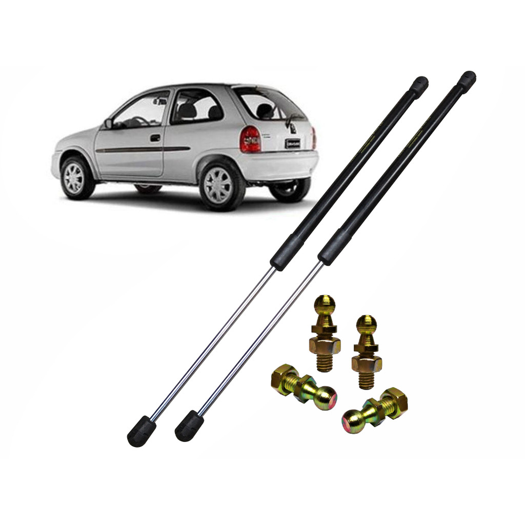 Kit Amortecedor Porta Malas Corsa 1995 a 2000 + 4 Pinos Parafuso com Porca