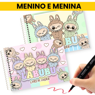 Livro de Colorir 50 Folhas Labubu Caderno de Desenho Pintura Bobie Goods Coloring Book for Kids em Oferta na Shopee