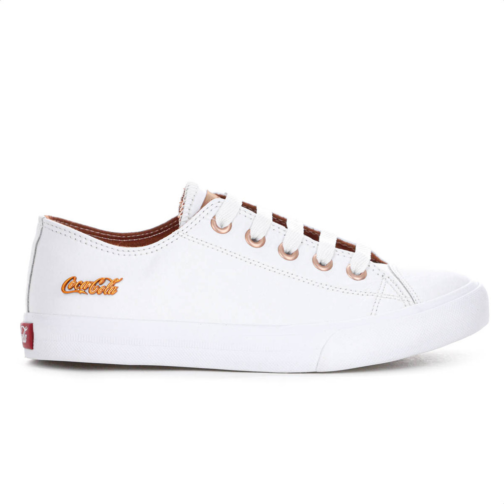 Tênis Coca Cola Atlanta Leather Branco e Cobre - Feminino em Oferta na Shopee