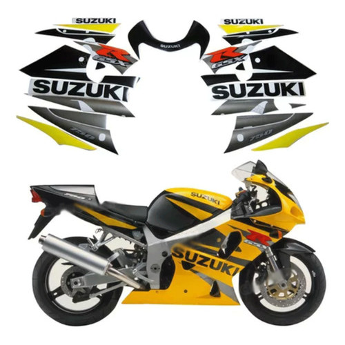 Adesivo Suzuki Gsxr 750 2003 Amarela E Cinza 75003am