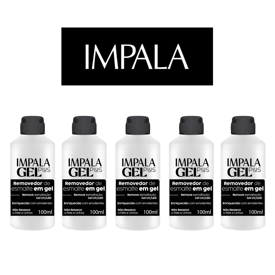 5 REMOVEDORES DE ESMALTE EM GEL - IMPALA GEL PLUS