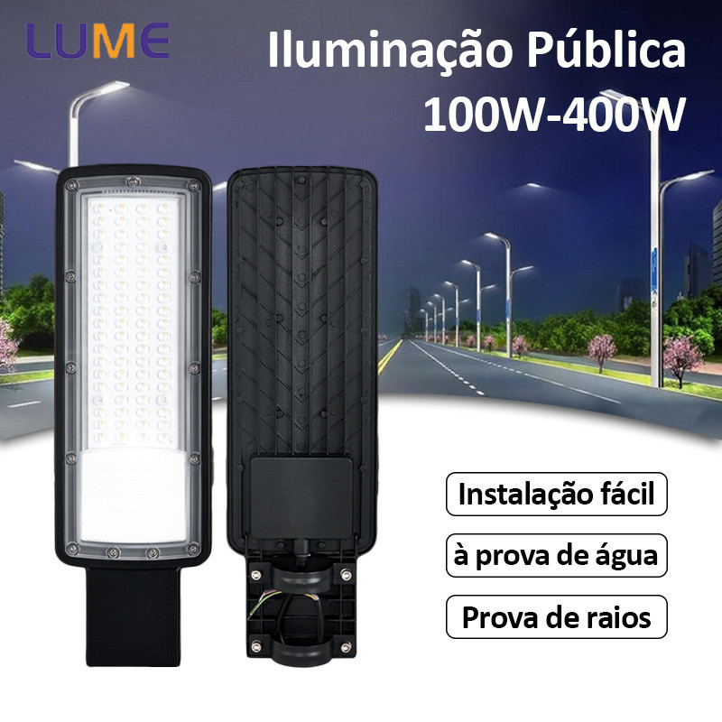 LUME Kit 1 Iluminação Pública Luminaria Led Smd Rua Publica Poste 100W a 400W Prova Dagua IP66-WX-lu08