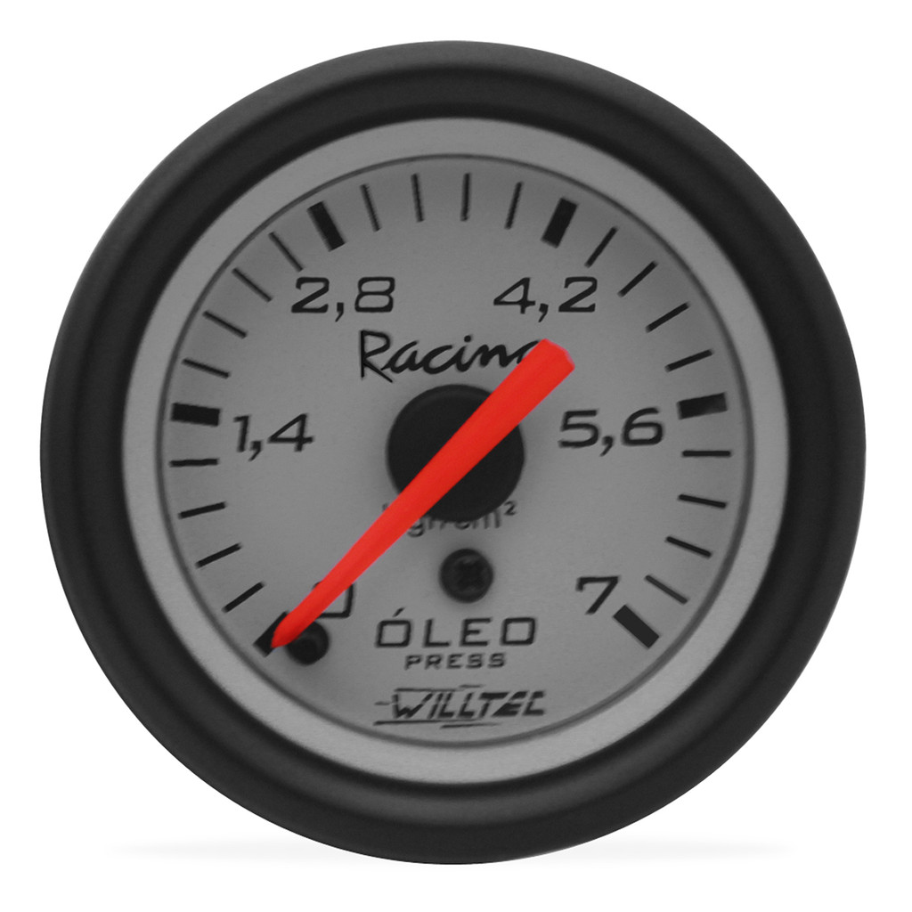 Manômetro Mecânico Pressão Óleo 0-7kgf/cm² 52mm Branco