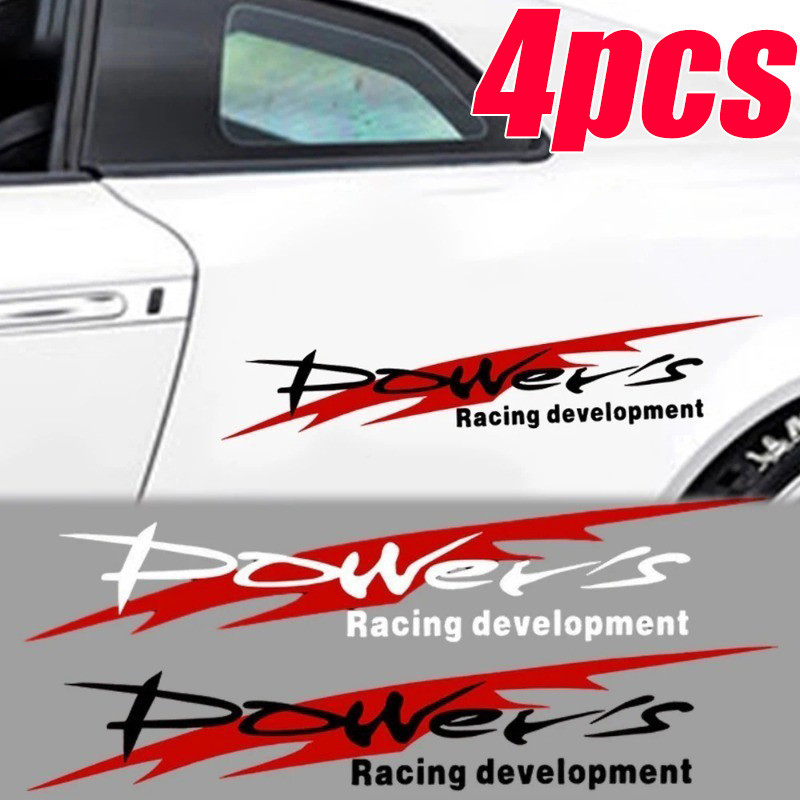 Decalques De Estilo De Carroceria De Carro | Adesivos PET Power's Racing Design , Fácil Casca E Bastão Para Exterior Aut