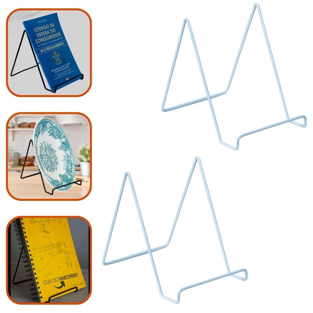 Kit 2 Porta Livros Aramado Branco De balcão Vitrine