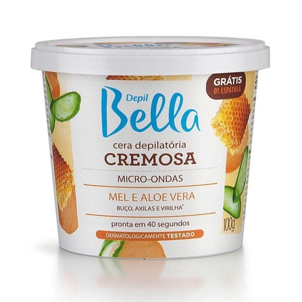 Cera Micro Ondas Depil Bella 100g Mel e Aloe Vera