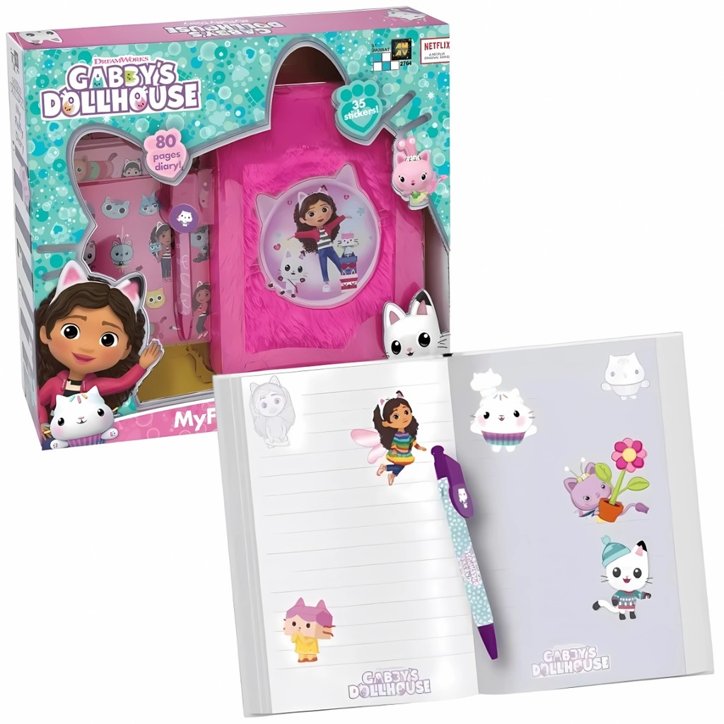 Diário de Pelúcia Infantil Gabbys Dollhouse Rosa F0139-7 - Fun em Oferta na Shopee