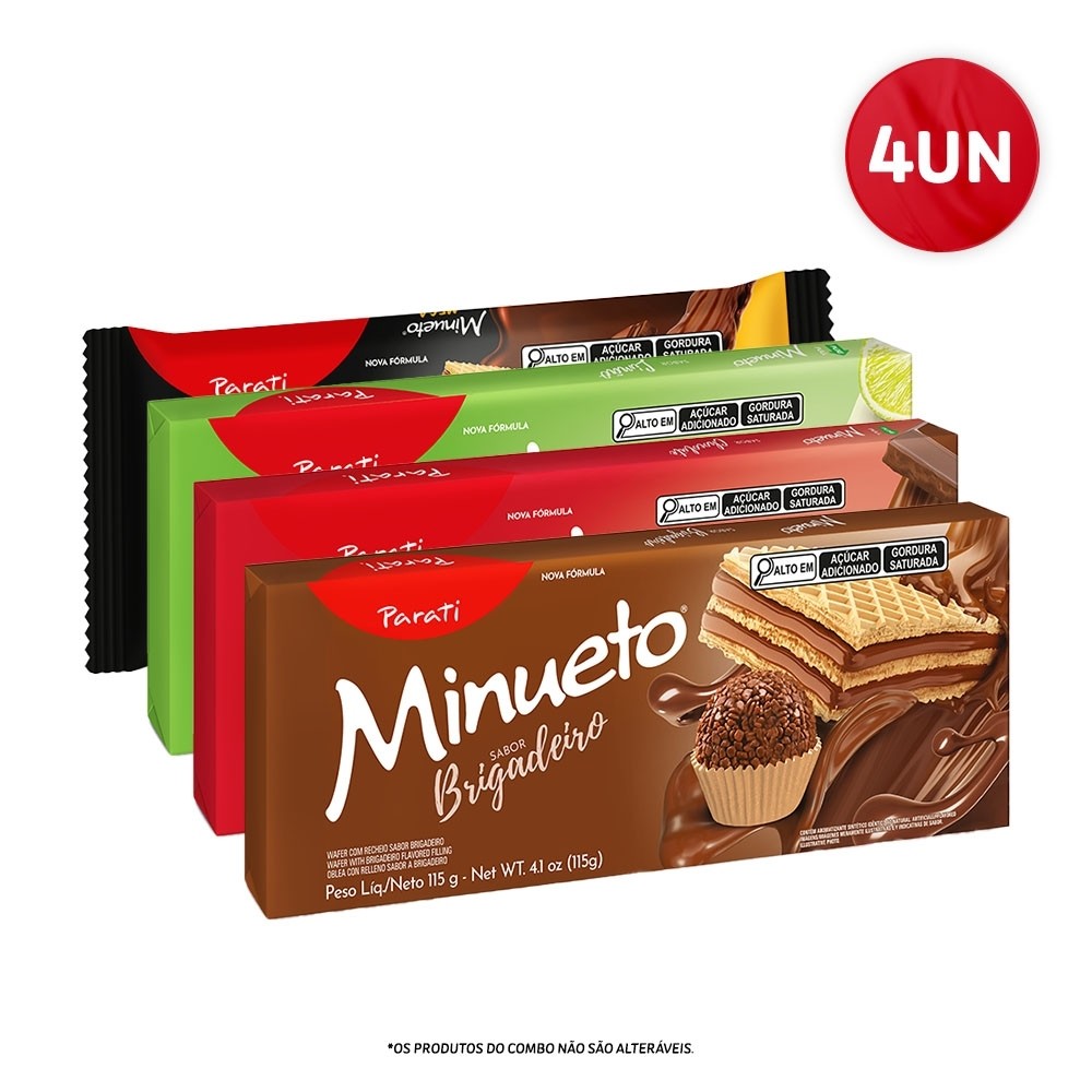 Combo Wafer Minueto Sortido Mega Chocolate -4 Unidades em Oferta na Shopee