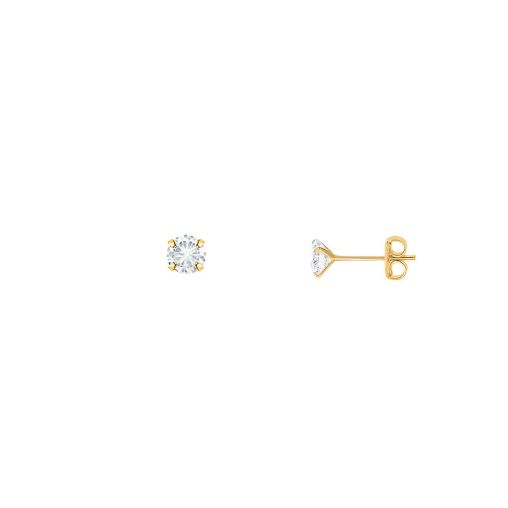 Brinco Ponto de Luz Redondo 3mm Banhado a Ouro 18k