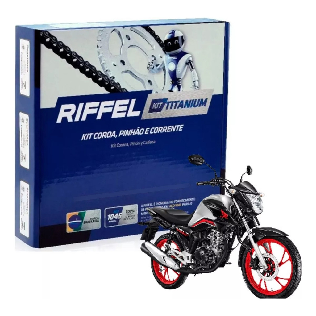 Kit Relação Tração CG 150 START CARGO TITAN FAN 2004 à 2016 CG 160 TITAN FAN START CARGO 2016 à 2026