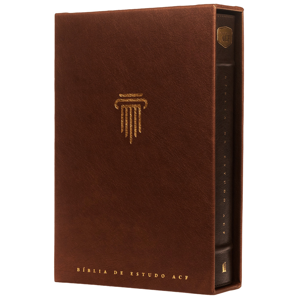 Bíblia de Estudo ACF | Letra Normal | Couro Soft Marrom em Oferta na Shopee