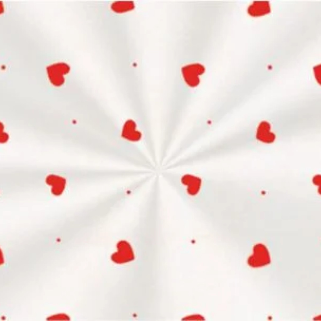 Saco Transparente Decorado Love Vermelho - 10x14 - 100 unidades - Cromus - Rizzo Embalagens