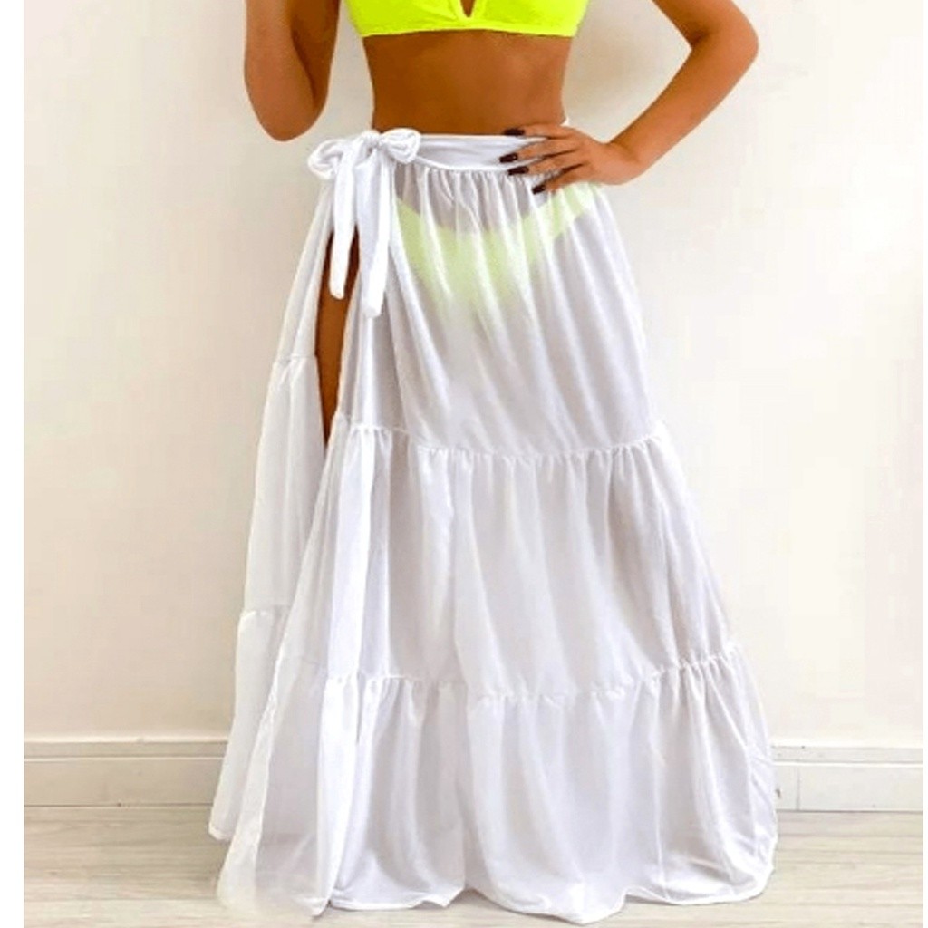Saida De Praia Saia 3 Marias Aberta De Amarrar Feminina ROUPAS em Oferta na Shopee
