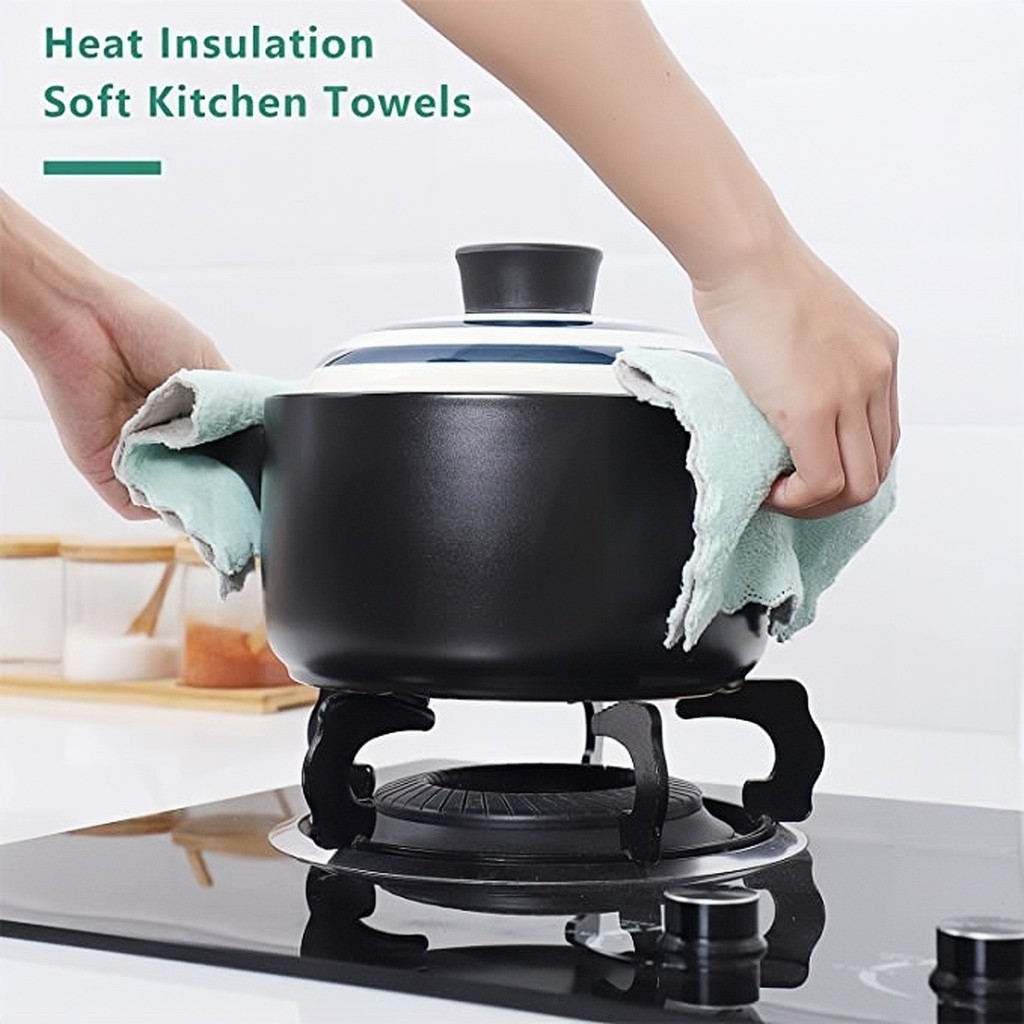 7 Pcs Pano De Prato Forte Absorção De Água Microfibras Casa Pano De Limpeza Cozinha Promoção