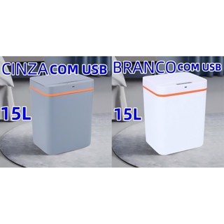 Lixeira Com Sensor Automático Inteligente 15 Litros Abre Fácil Toque Aproximação em Oferta na Shopee