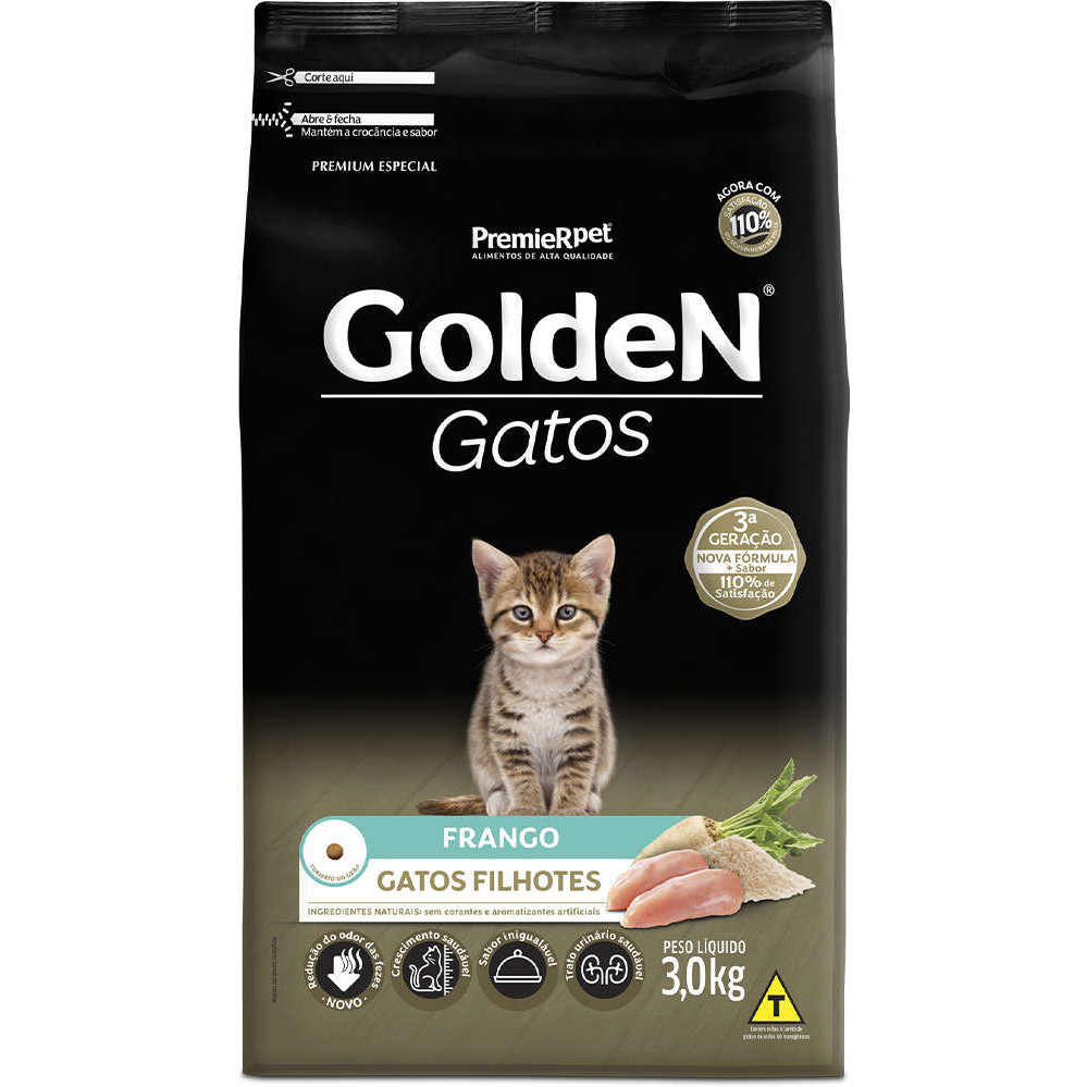Ração 3kg Golden para Gatos Filhotes Frango