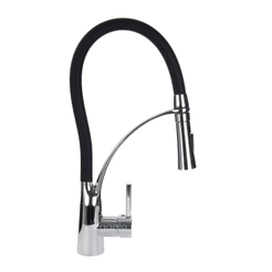 Torneira Cozinha Gourmet Monocomando Flexível Preta Premium