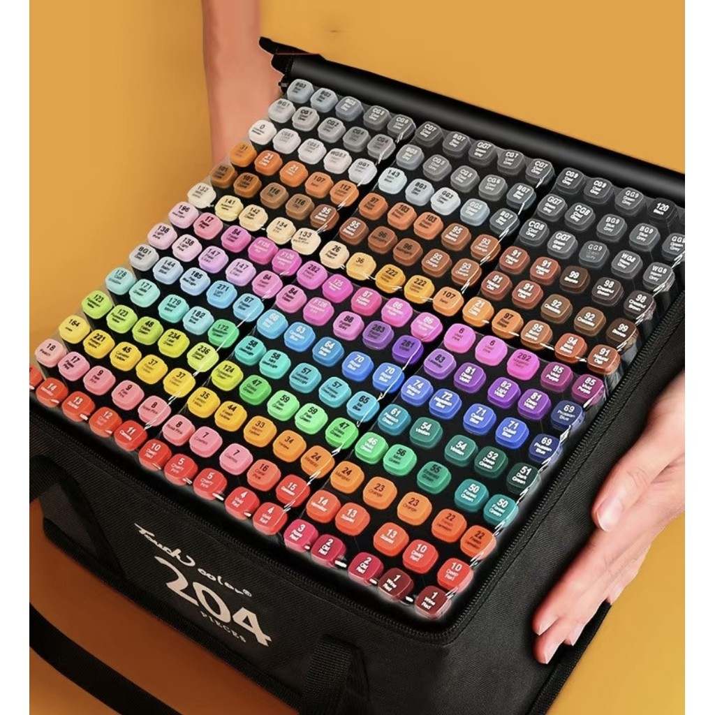 204/168 Cores Caneta Marcadora TOUCH De Cabeça Dupla Oleosa Montagem Artística Para Estudantes