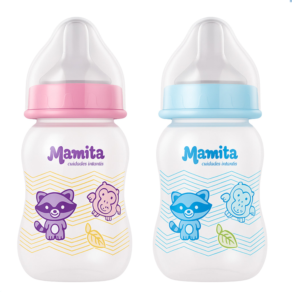 Mamadeira 260 Ml no Blister Premium Super Bico Mamita Decorada Compacta em Oferta na Shopee
