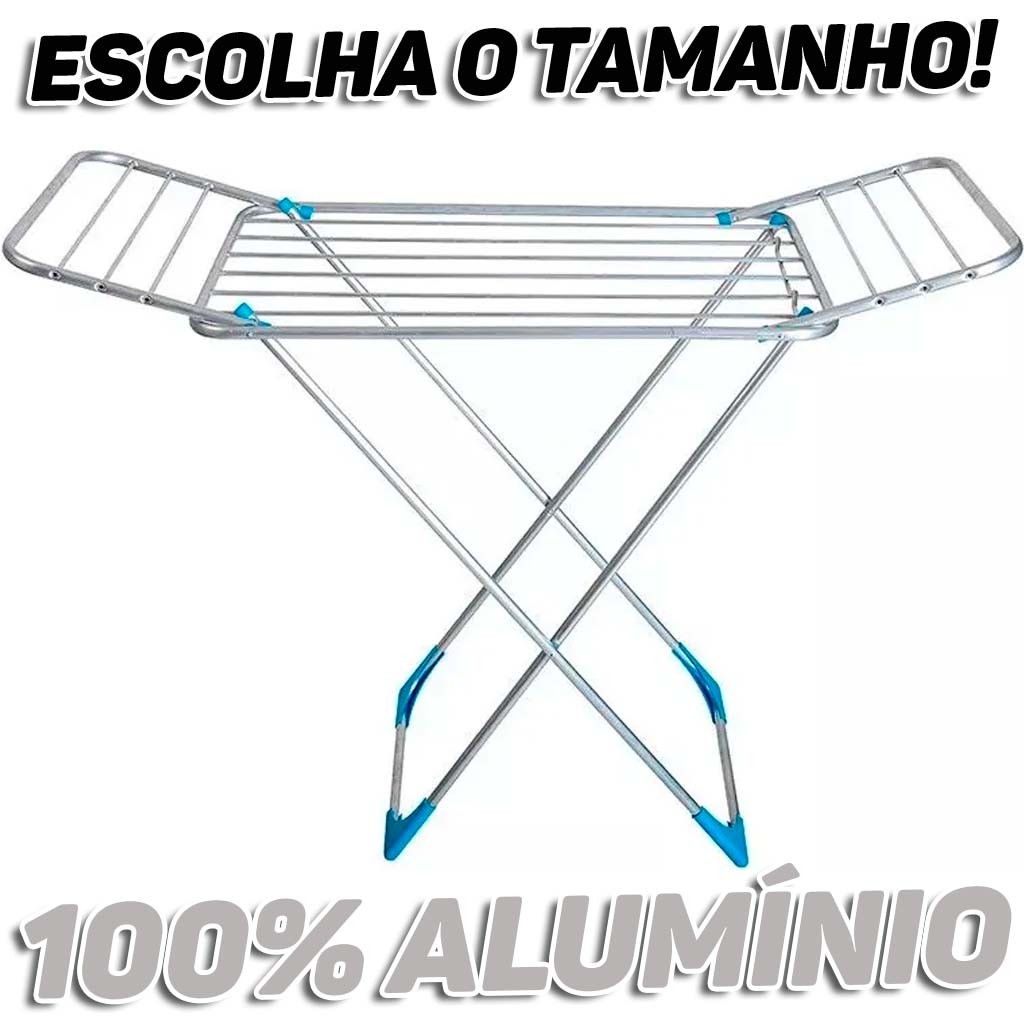 Varal De Chao Com Abas 100% Aluminio 143/160/171cm Reforçado Roupas Dobrável Retrátil Agrantt em Oferta na Shopee