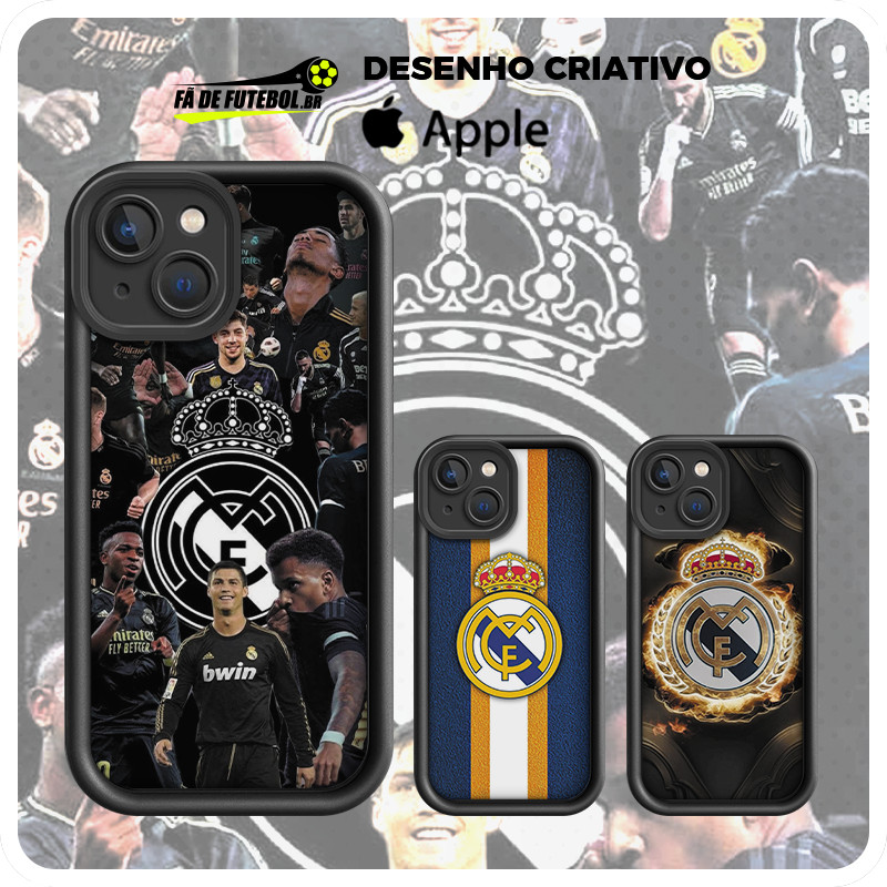 Futebol Capa Real Madrid RMA La Liga Emblema Silicone para celular iphone11 12 13 15 pro max plus JT