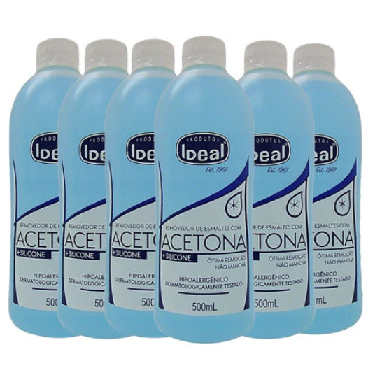Ideal Kit removedor esm c/ acetona 500ml  c/6 em Oferta na Shopee
