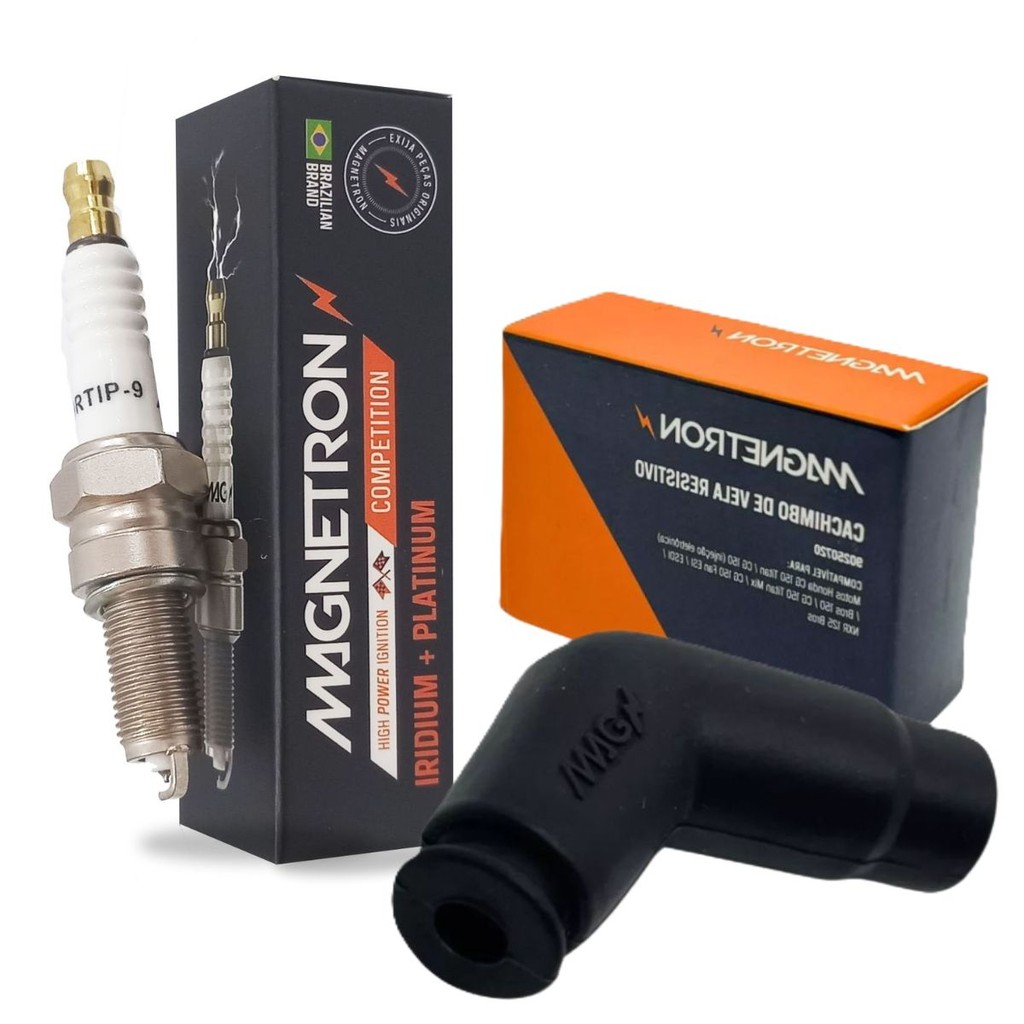 Vela Iridium + Cachimbo Cg 150 Titan / Cg 150 Sport / Cg 150 Fan Magnetron em Oferta na Shopee