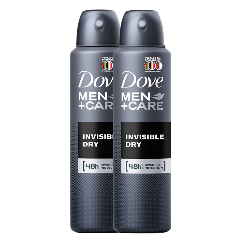 Kit 2 Desodorante Dove Men + Care Invisible Dry Aerosol Antitranspirante 89g - Beauty