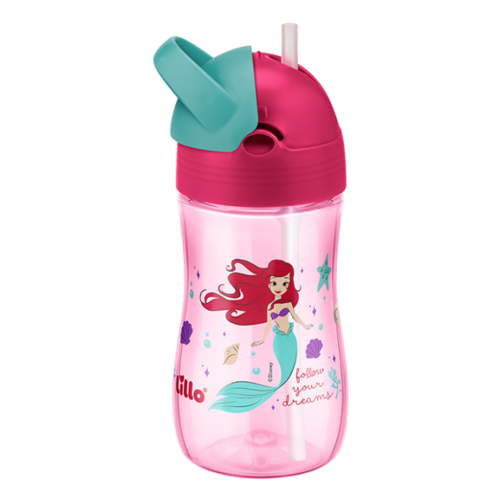 Copo De Treinamento Infantil Com Canudo Princesas Rosa Lillo