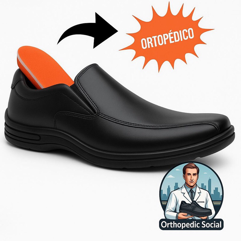 Sapato Social Masculino Conforto Antistress Macio Palmilha EVA Couro ENTREGA IMEDIATA em Oferta na Shopee
