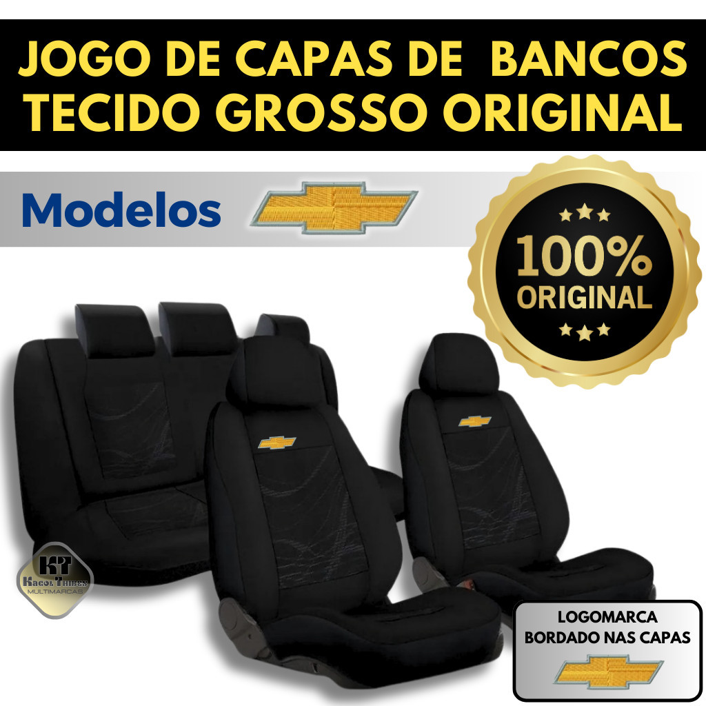 Capa De Banco Automotivo Chevrolet GM Tecido Grosso Original Carro Corsa Celta Onix Agile Prisma Classic Cobalt Montana