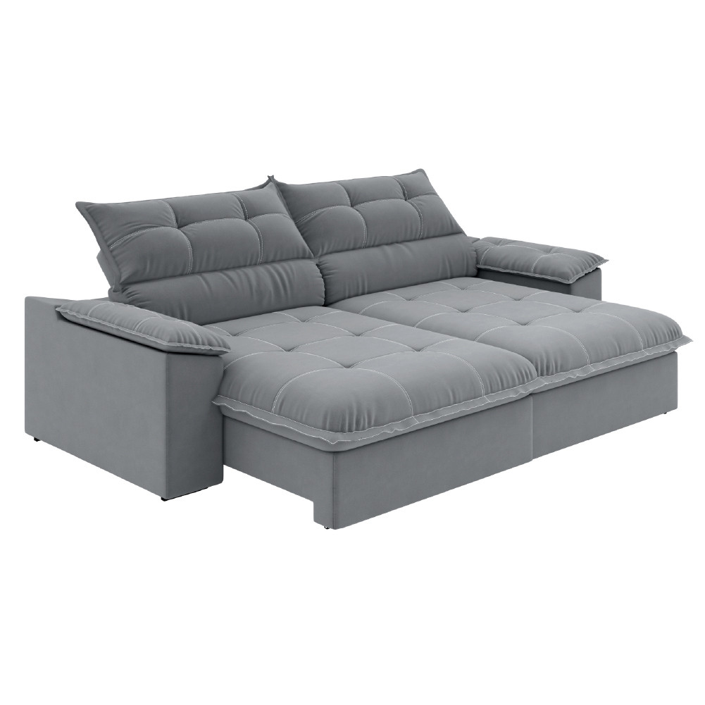 Sofá Retrátil e Reclinável Bipartido 2,50m 4 Lugares Veneto Slim Luizzi em Oferta na Shopee