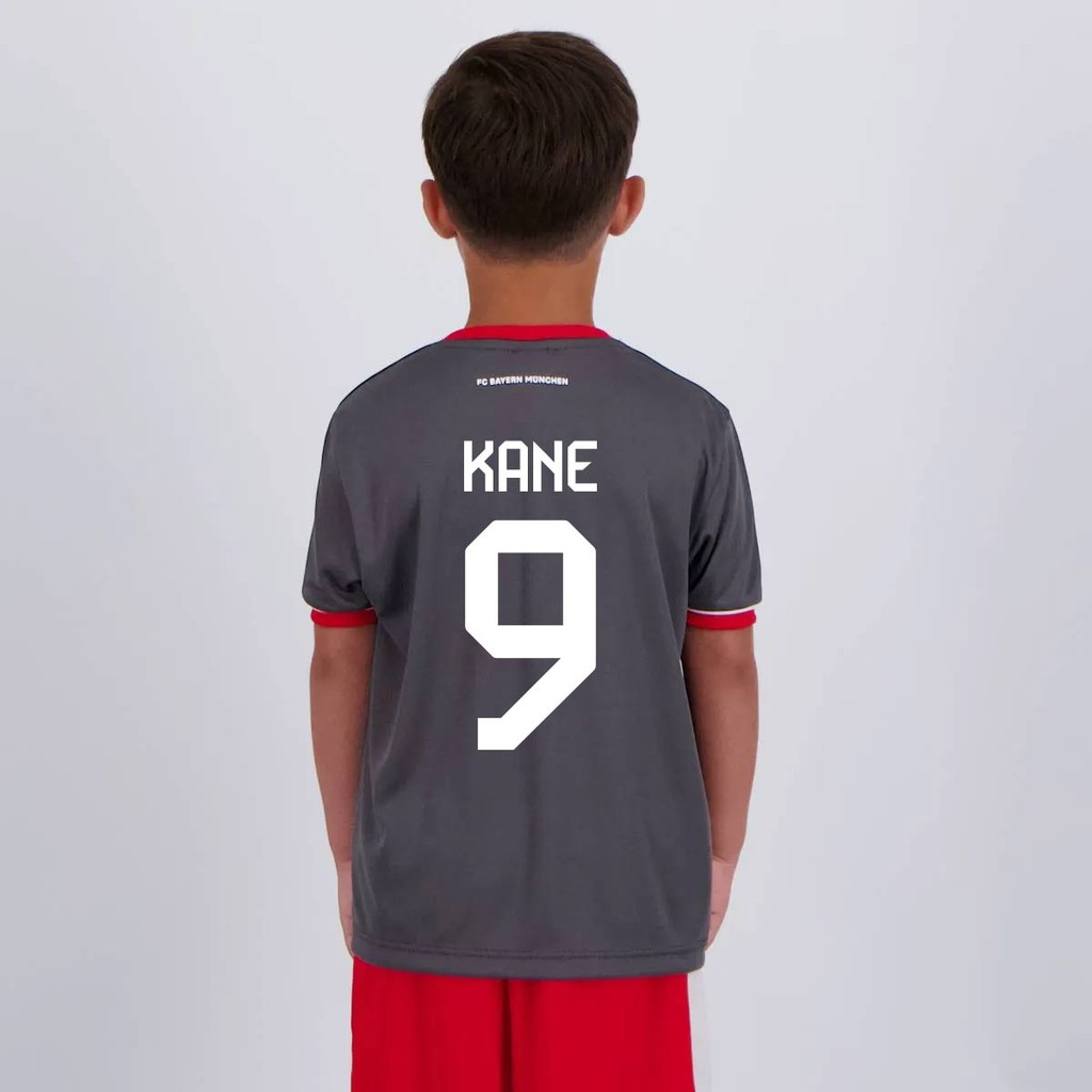 Camisa Bayern de Munique Kane 9 Infantil Cinza