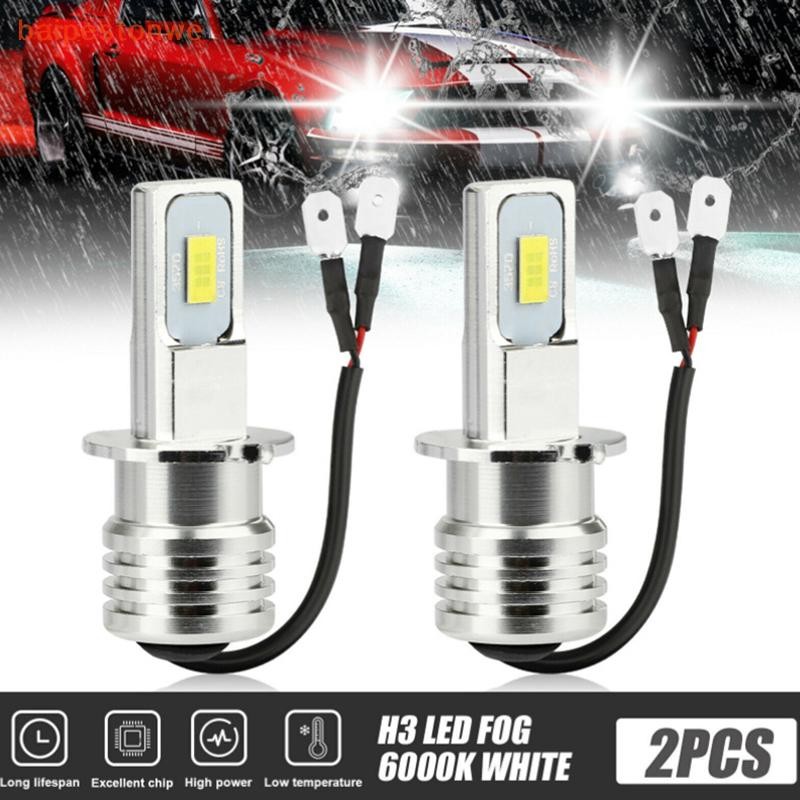 [baipestonwe] 2 Unidades H3 Carro LED Kit De Conversão De Lâmpada De Neblina Super Brilhante DRL 3000K 80W 50000H 2000LM