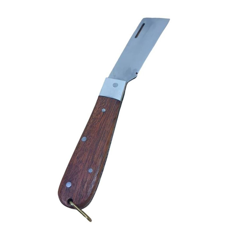 Canivete de Bolso Cabo Madeira Aço Inox 420 Tradicional 18 cm Alta Qualidade