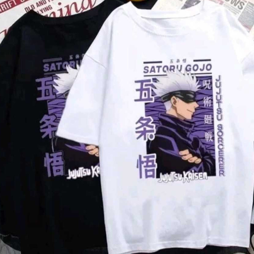 unissex Camiseta Jujutsu Kaisen Satoru Anime Camisa Gojo Blusa Algodao Estampada