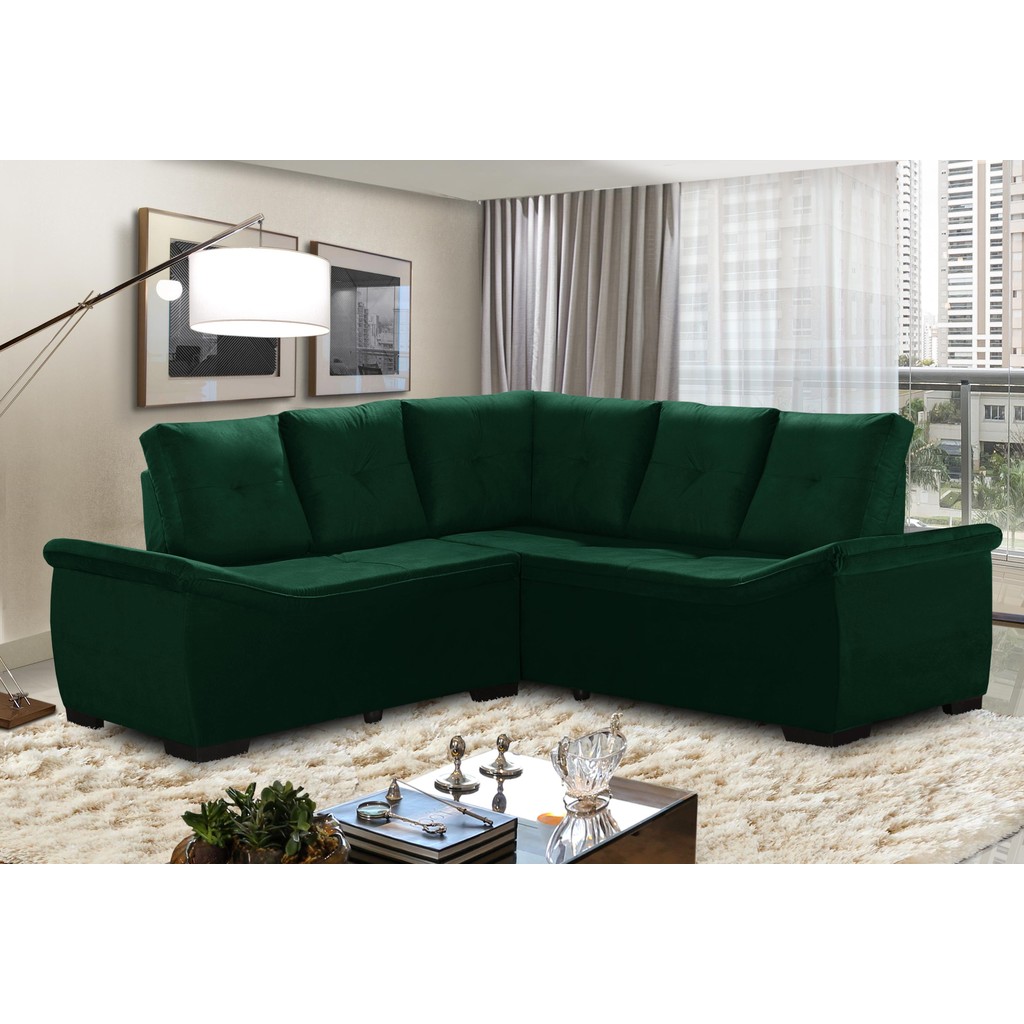 Sofá de Canto Japão 5 lugares Suede - Sofá Casa