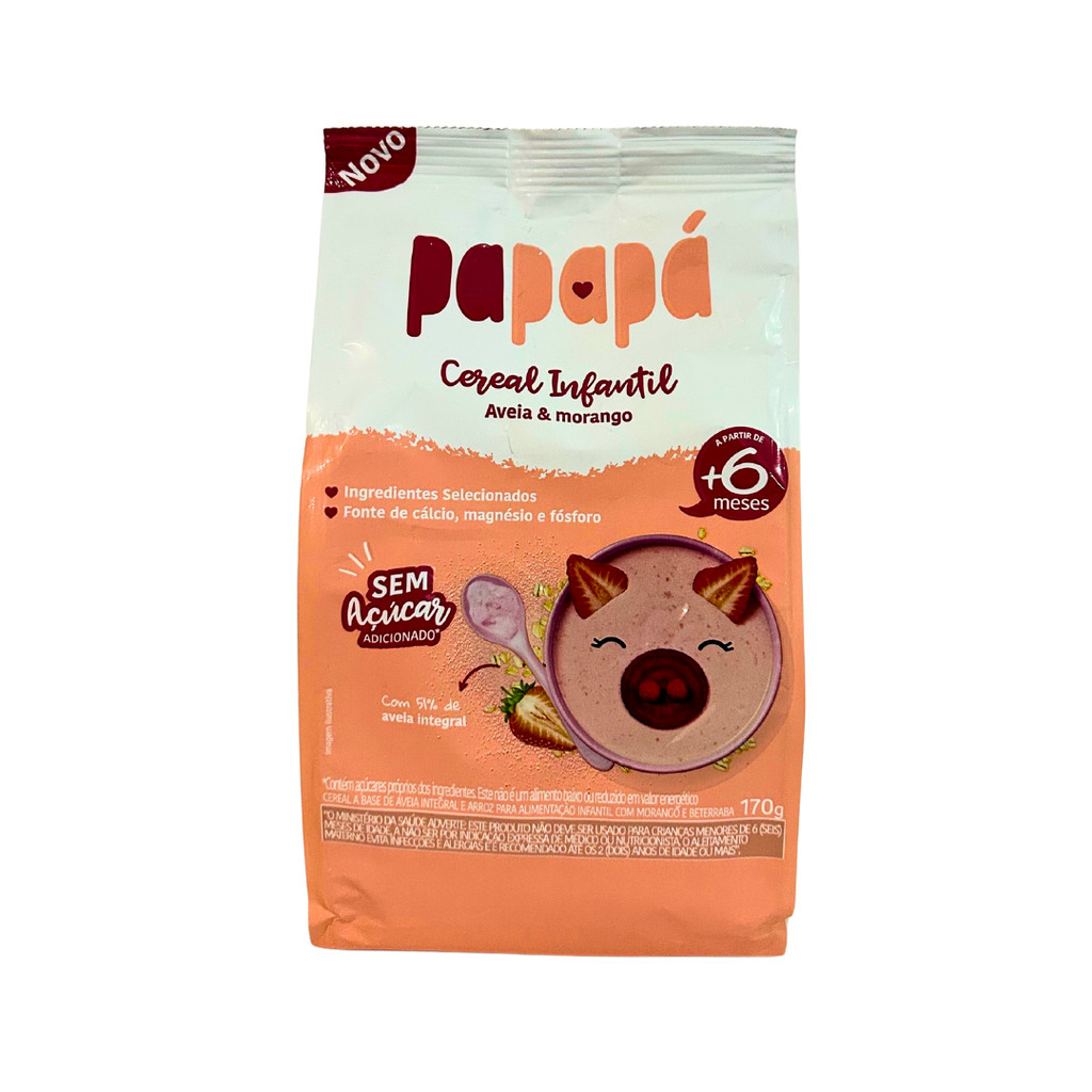 Cereal Infantil Papapa Aveia e Morango 170g