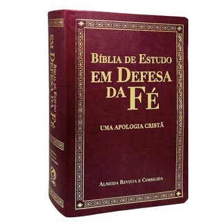 Bíblia de Estudo em Defesa da Fé | ARC | Luxo Vinho em Oferta na Shopee