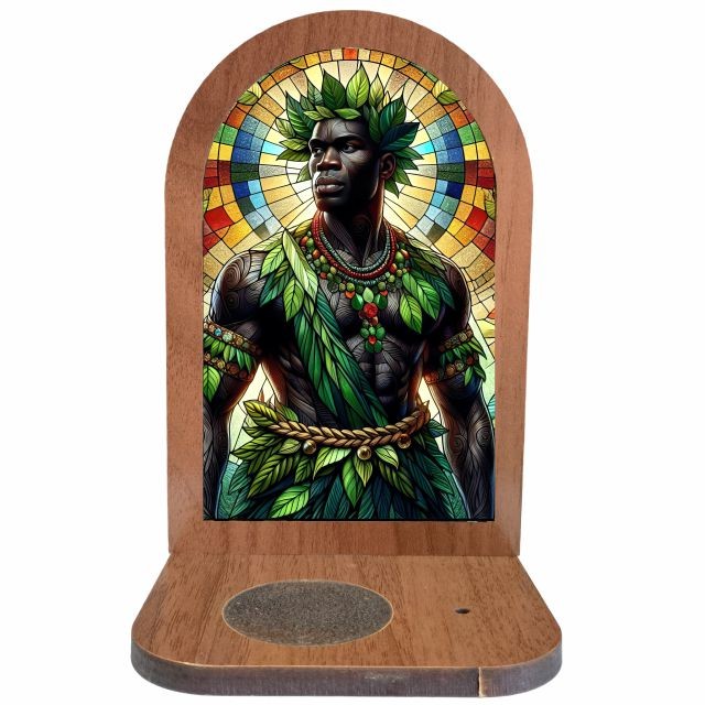 Altar Congá Ossanha em MDF - Arte Estilo Vitral