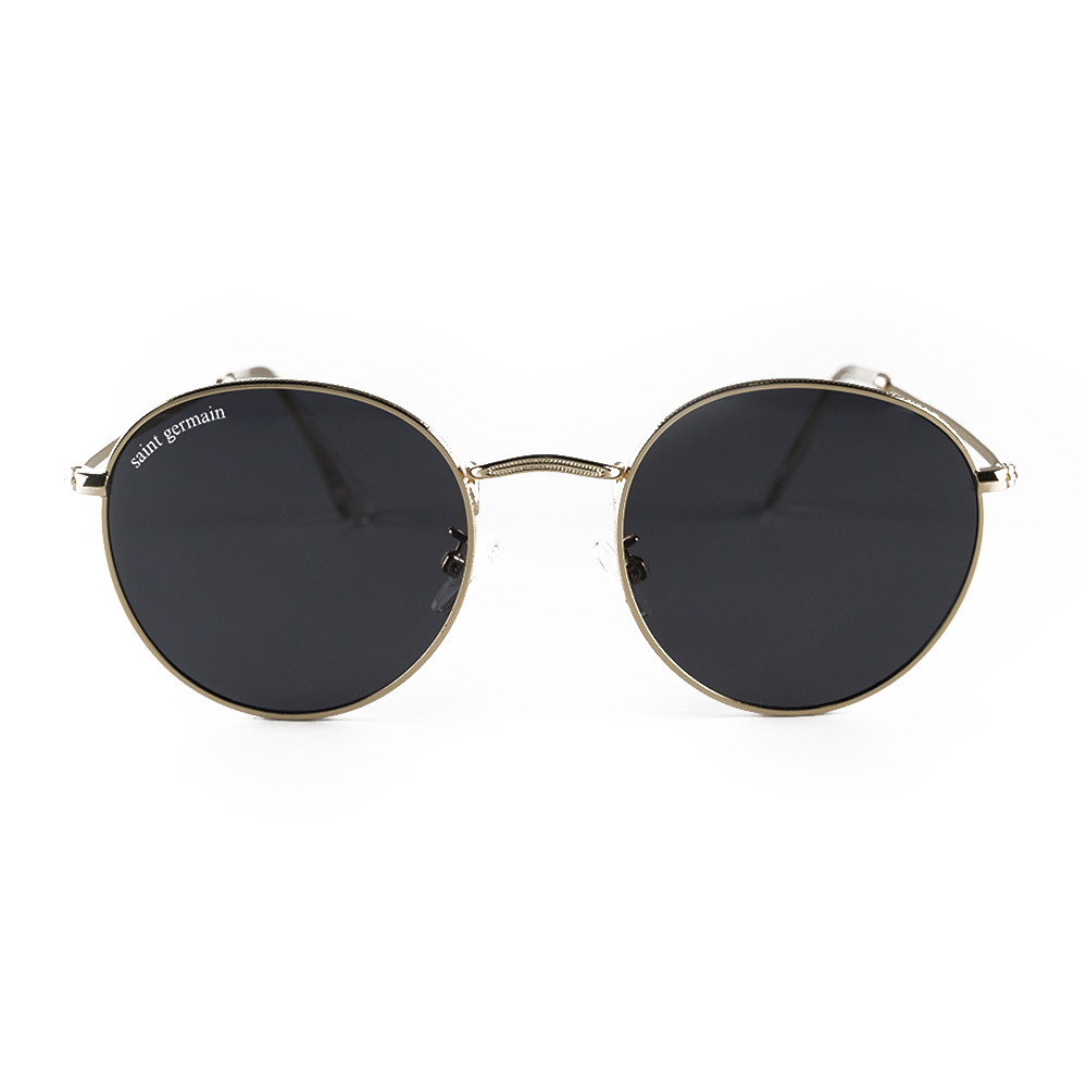 Óculos de Sol Clássico Redondo Lenox Black Gold Proteção UV - Fashion Accessories