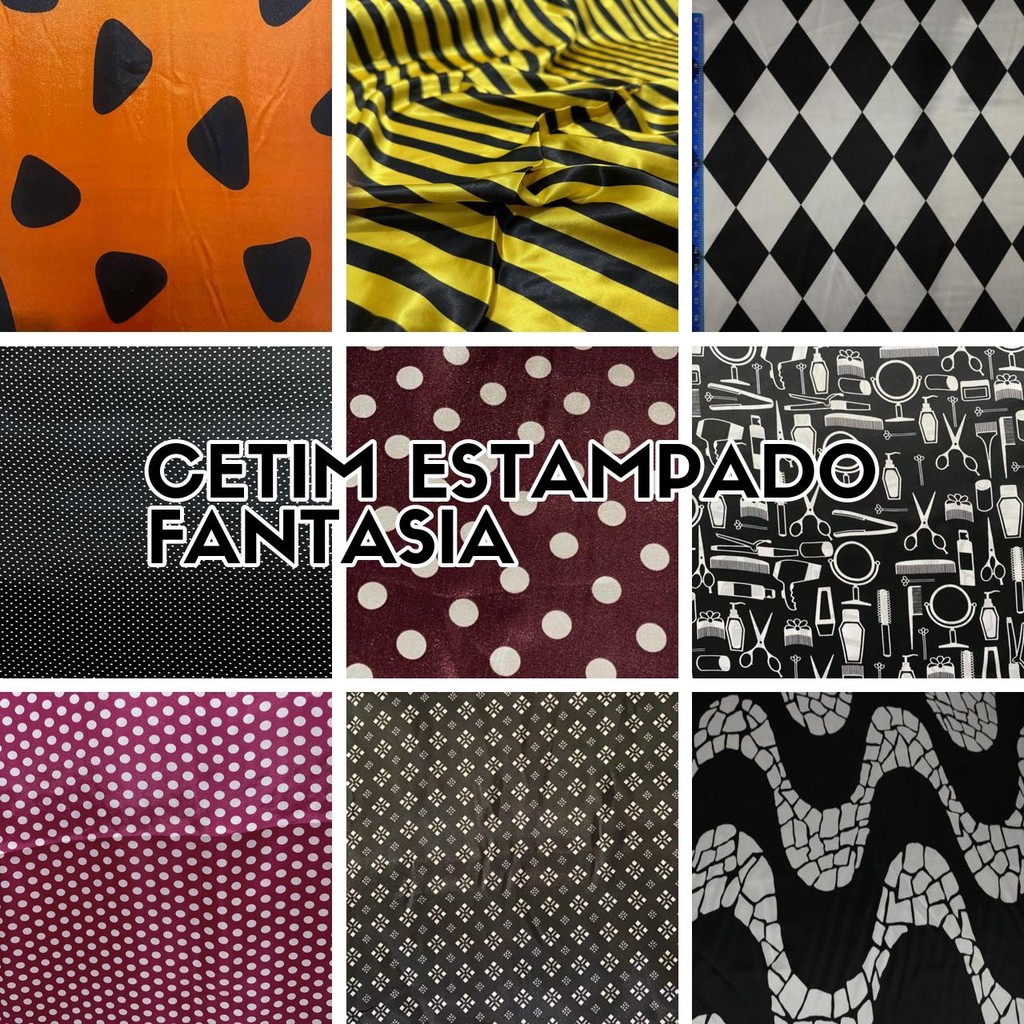 3 Metros Tecido Cetim Estampado Fantasia Cetim de Carnaval (3m x 1,50m)