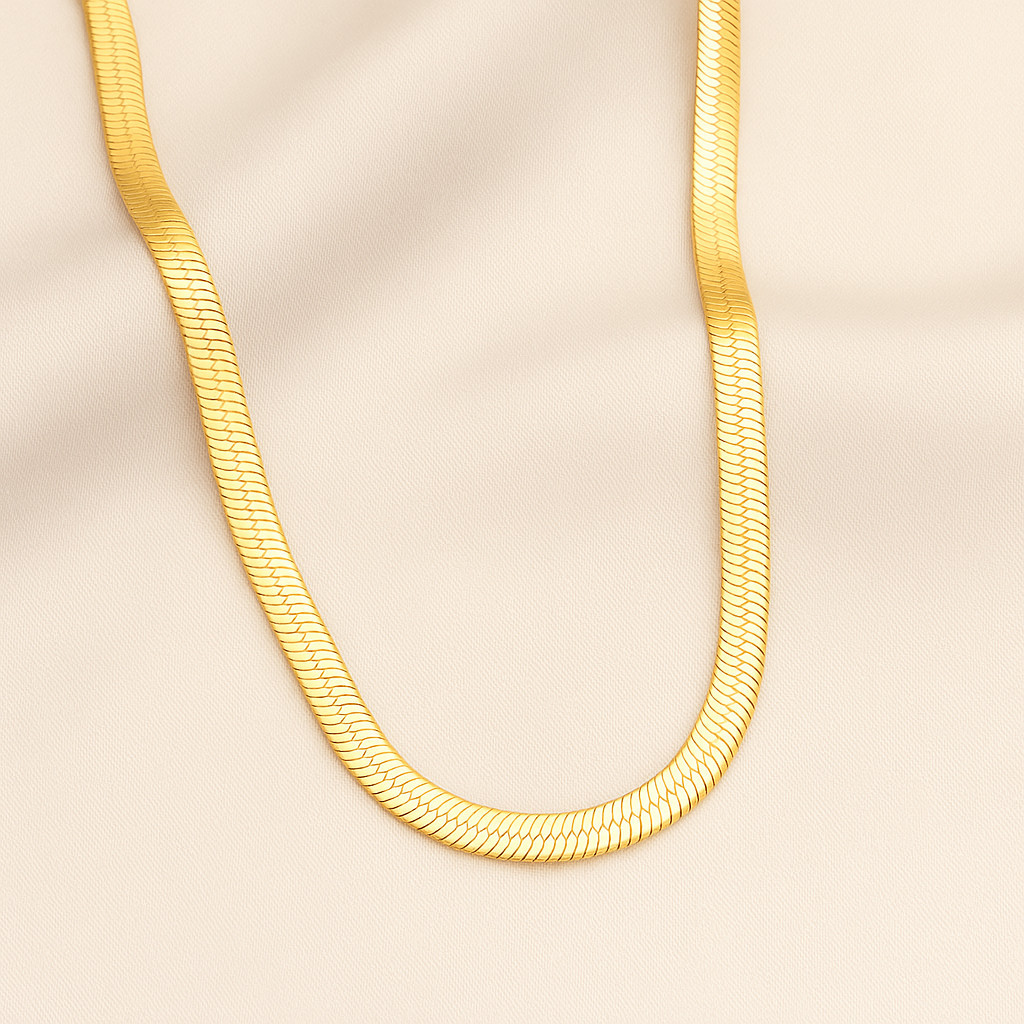 Choker Colar  Elegante Malha de Fita em Dourado Banhada a Ouro 18k com Garantia