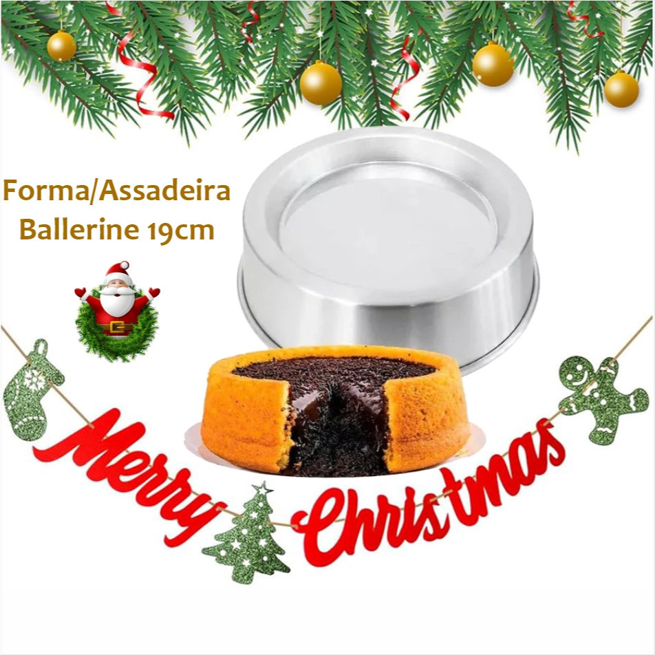 Forma Ballerine 19 cm 1,2 L Pequena Alumínio Continental Assadeira Rebaixada de Bolo Piscina Vulcão Pool Cake