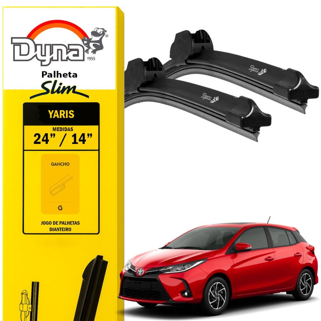 Kit palheta parabrisa dianteiro Yaris 2018 em diante Original Dyna Funcionamento Silencioso em Oferta na Shopee