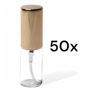 Kit 50 Frascos Vidro Dourado Decant Borrifador Spray 5ml em Oferta na Shopee