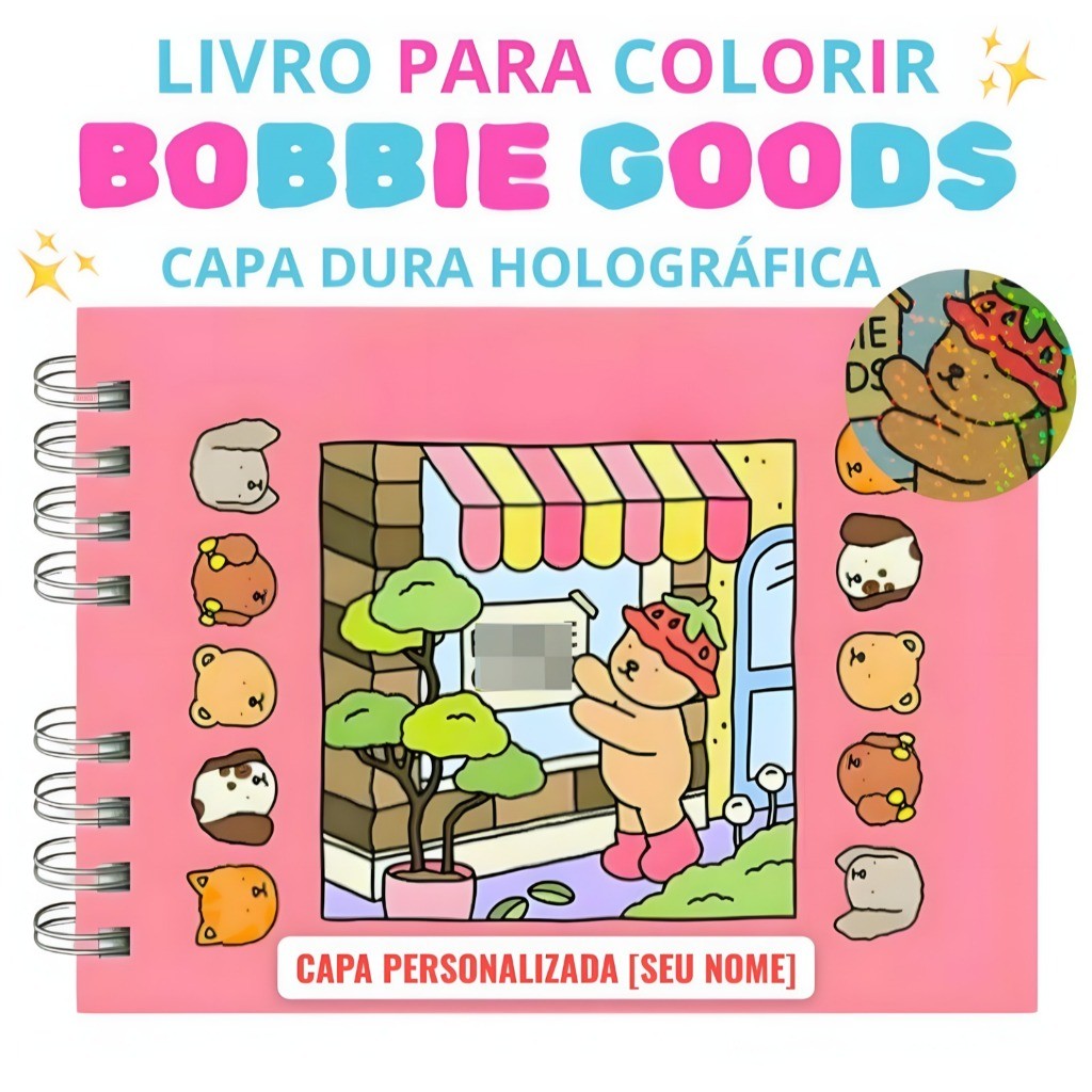 Livro de Colorir Bob Good 50 Folhas Caderno de Desenho Pintura Coloring Book cenários fasc...