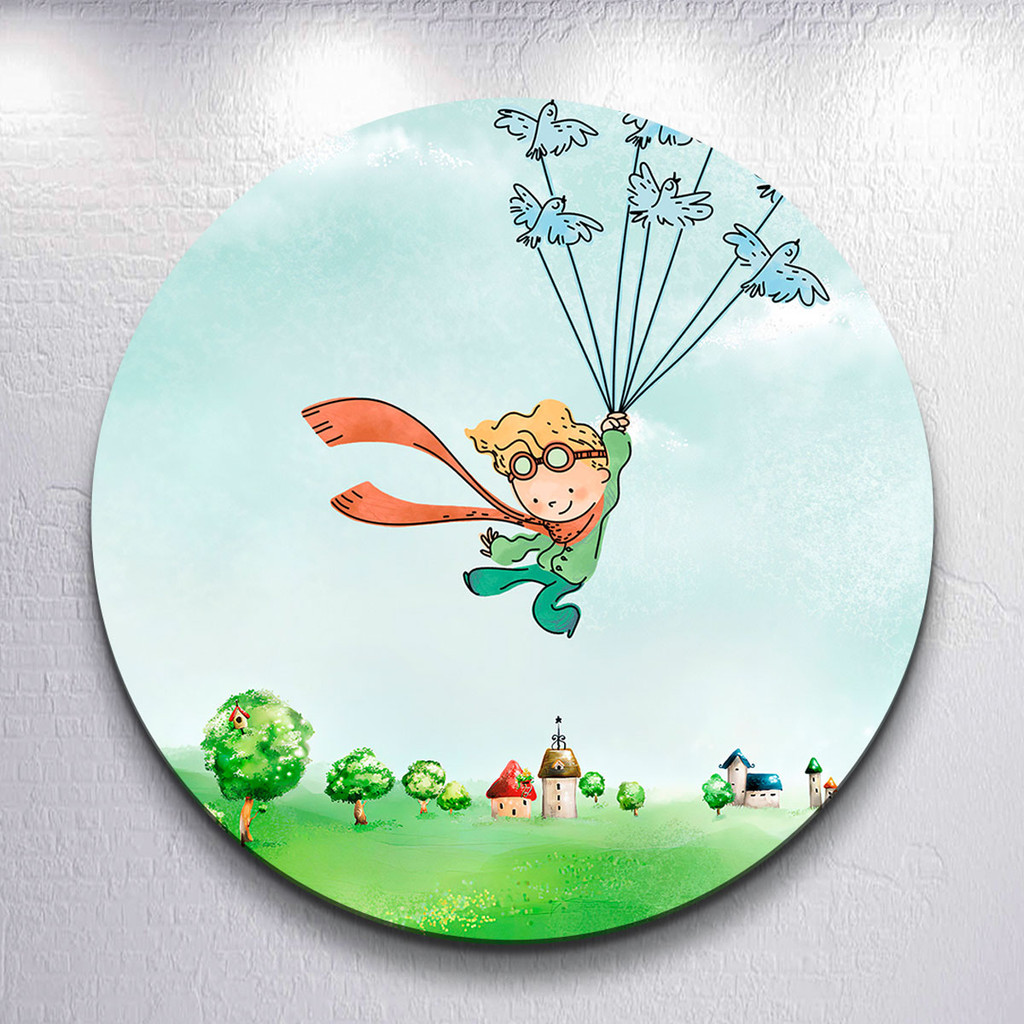 Painel Infantil Conto Principe Pequeno Capa Grande e Mini Redondoda Estampa Sublimada