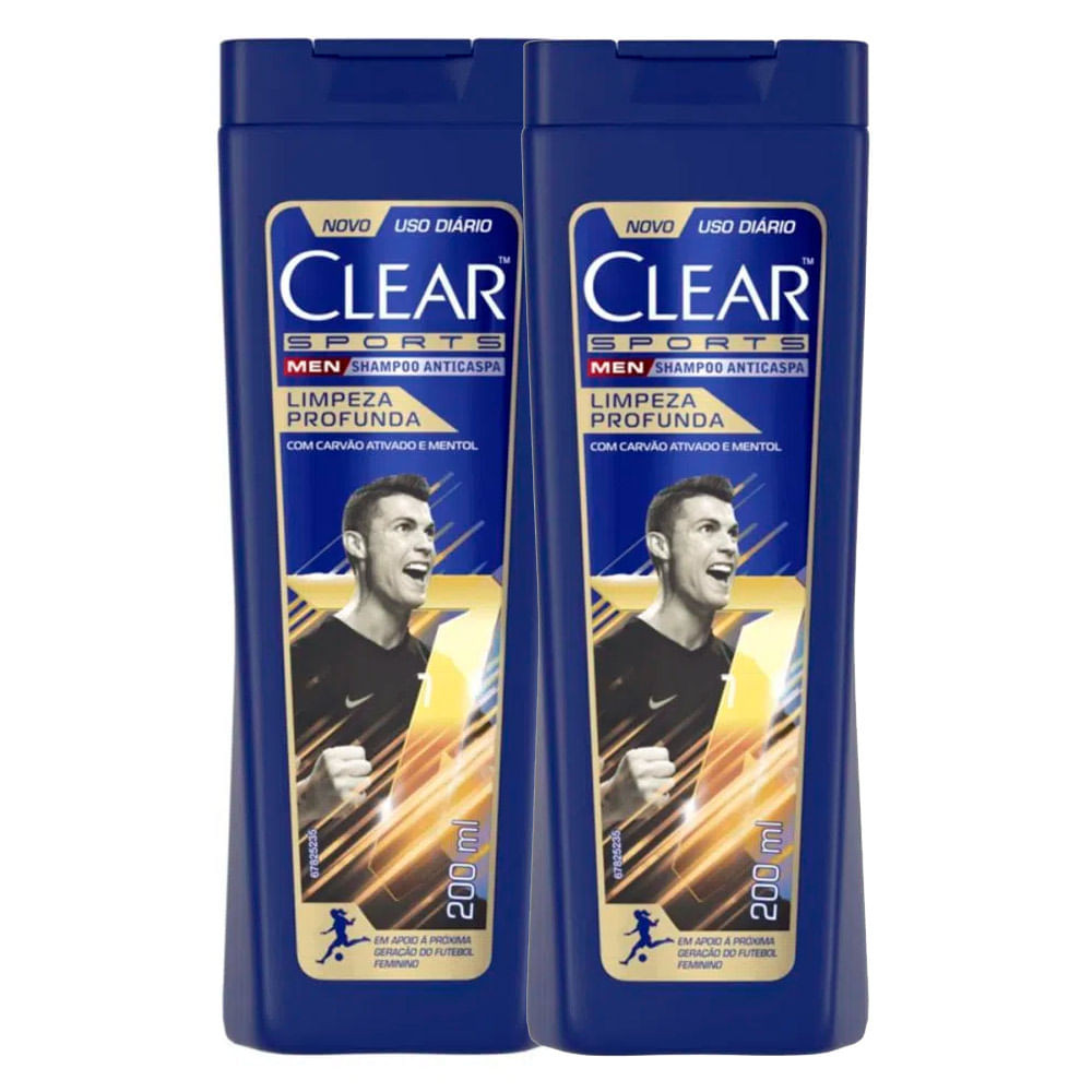 Shampoo Clear Men Limpeza Profunda 200ml | Kit com duas unidades - Beauty